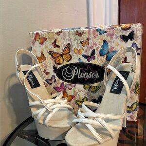 Pleaser white Strappy Platform Heels